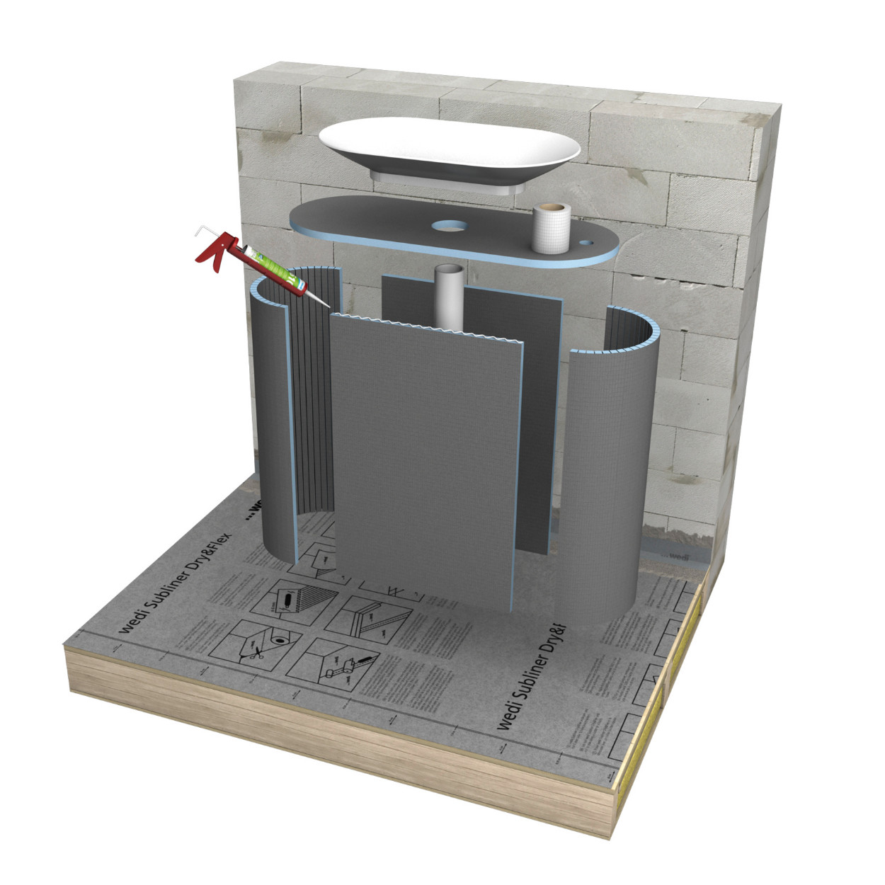 Wedi Bouwplaat Construct langszijde